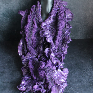Purple Ruffle Scarf