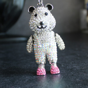Crystal Teddy Bear Keyring or Bag Charm