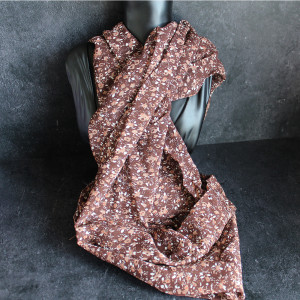 Looped Lightweight Scarf In Brown