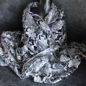 Soft Lace Stole In Silver Grey