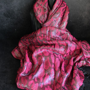 Sparkly Leopard Print Scarf In Rose