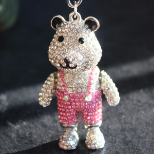 Crystal Covered Teddy Bear Keyring or Bag Charm