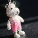 Crystal Covered Teddy Bear Keyring or Bag Charm