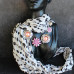 Dotty Black and White Lightweight Scarf with Beads