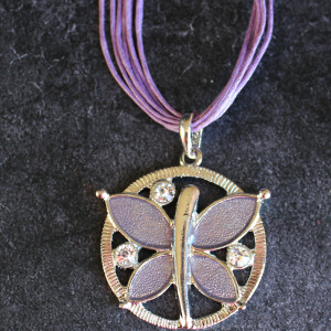 Lilac Butterfly Necklace