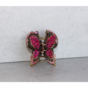 Red Crystal Butterfly Hair Clamp