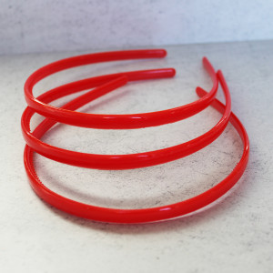 Girls Set Of Three Red Plastic School Alice Bands