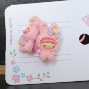Childrens Rabbit Suit Hair Elastics In Pink