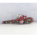 Vintage Style Metal Beak Clip With A Flower Basket Design In Pink