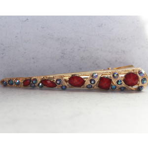 Beak Clip With Red and Blue Gemstones