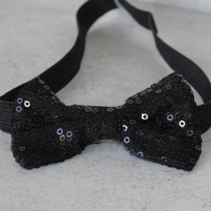 Black Sequin Bow Headband