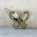 Swarovski Crystal Butterfly Hair Clip In Green