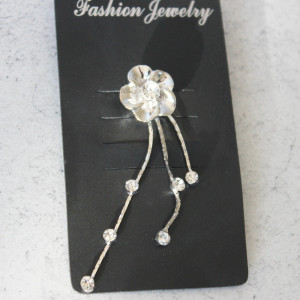 Silver Flower and Diamante Flower Hair Coil