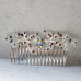 Butterfly And Flowers Silver Hair Comb