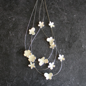 Flower Necklace In Silver