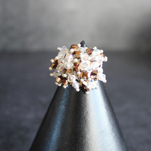 Bead Cluster Ring in Topaz and Clear
