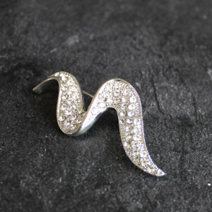 Silver Crystal Brooch