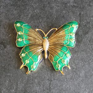 Large Green Butterfly Brooch