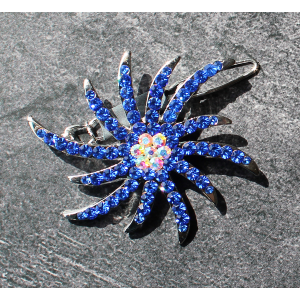 Swarovski Crystal Starburst Hair Clip In Blue