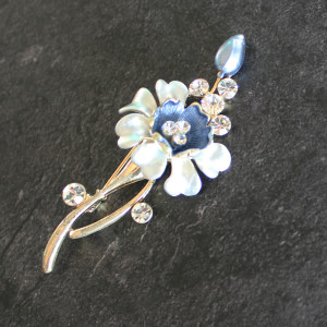 Blue Flower Brooch