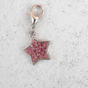 Pink Jewelled Star Pet Collar Charm