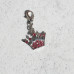 Crown Shaped Pet Collar Charm With Pink Jewels