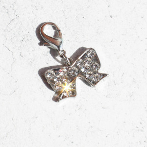 Jewelled Bow Pet Collar Charm
