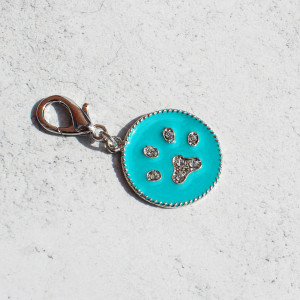 Large Paw Print Collar Charm For A Dog in Blue