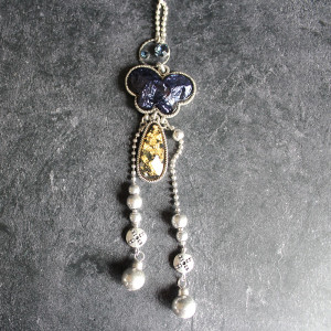 Dark Blue Butterfly Necklace