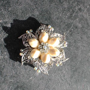Cream Flower Brooch