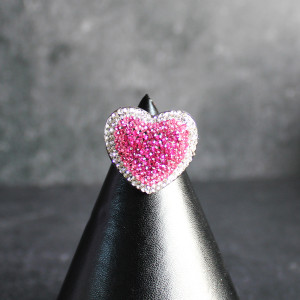 Crystal Heart Ring In Pink