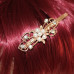 Two Diamante and Pearl Hair Slides In Rose Gold Finish Two Diamante and Pearl Hair Slides In Rose Gold Finish