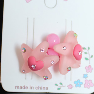Girls Pink Star Hair Elastics