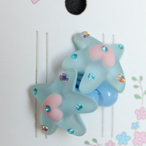 Girls Blue Star Hair Elastics
