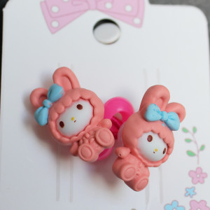 Childrens Rabbit Suit Hair Elastics In Peach