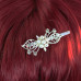 Two Diamante and Pearl Hair Slides In Silver Finish Two Diamante and Pearl Hair Slides In Silver Finish