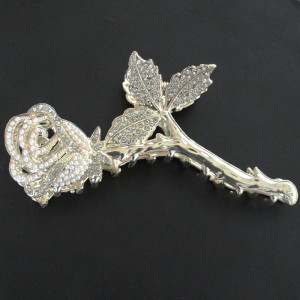 Pearl Rose Hair Clamp