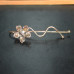 Cubic Zirconia Flower Hair Clip In Champagne