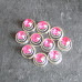 Set of 10 Pale Pink Crystal Hair Coils