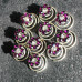 Set of 10 Plum Coloured Crystal Flower Hair Coils