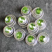Set of 10 Sparlking Green Crystal Hair Coils