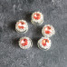 Set of 5 Peach Coloured Crystal Flower Hair Coils