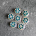 Set of 7 Turquoise Coloured Crystal Flower Hair Coils
