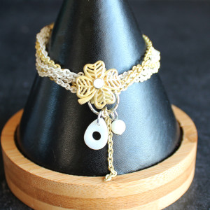 White and Gold Charm Bracelet