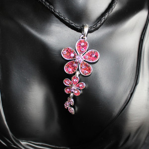 Red Flower Drop Necklace