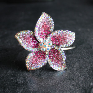 Large Flower Bangle In Pink