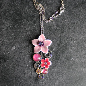 Pink Flower Necklace