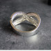 Infinity Design Hinged Crystal Bangle